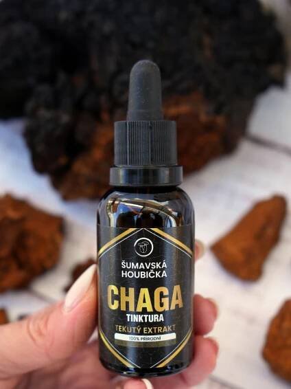 Chaga tekutý extrakt Šumavská houbička tinktura 30 ml - ŠumavskáHoubička.cz