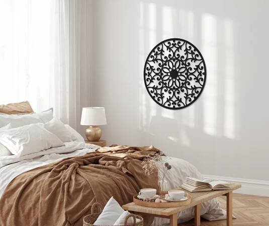 MANDALA NA ZEĎ OBRAZ AŽUROVÝ DŘEVĚNÝ NÁSTĚNNÁ DEKORACE PANEL 3D KUCHYNĚ Tématika abstrakce