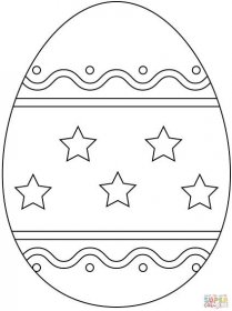 Velikonoční vejce s jednoduchým vzorem omalovánka | Omalovánky k Vytisknutí Zdarma