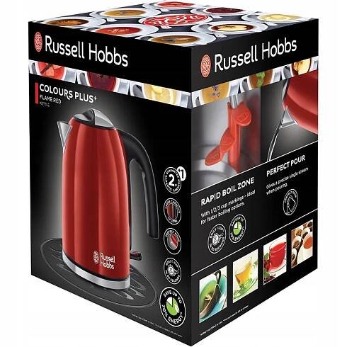 Bezdrátová varná konvice RUSSELL HOBBS 20412-70 Colours Plus Fleme Red Materiál kov syntetický materiál