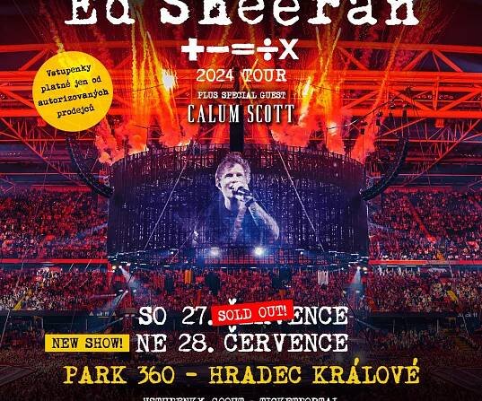 Ed Sheeran v Hradci Králové hlásí vyprodáno! Pořadatelé díky velkému zájmu přidávají druhý samostatný koncert - Pardubický