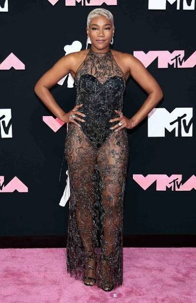 NEWARK, NEW JERSEY - SEPTEMBER 12: Tiffany Haddish attends the 2023 MTV Video Music Awards at the Prudential Center on September 12, 2023 in Newark, New Jersey.
