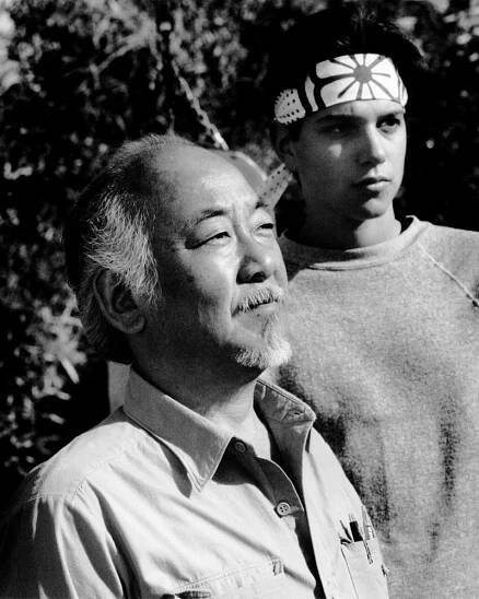 THE KARATE KID PART III, from left, Pat Morita, Ralph Macchio, 1989, ©Columbia Pictures