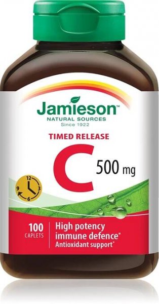 Jamieson C 500 mg Timed release tablety pro podporu imunity, snížení míry únavy a vyčerpání