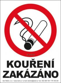 Zákaz e-cigaret - samolepka 140 x 200 mm | ReSit, s.r.o.