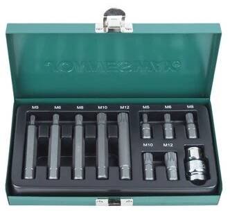 JONNESWAY Sada bitů XZN (Spline) M5 - M12 11ks / délky 30 a 75 mm