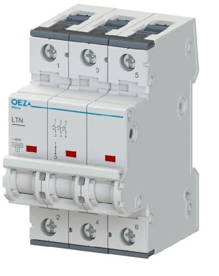 LTN-25B-3 Jistič In 25A,Ue AC 230/400V/DC 216V, ch.B, 3pól, 10 kA OEZ:41774