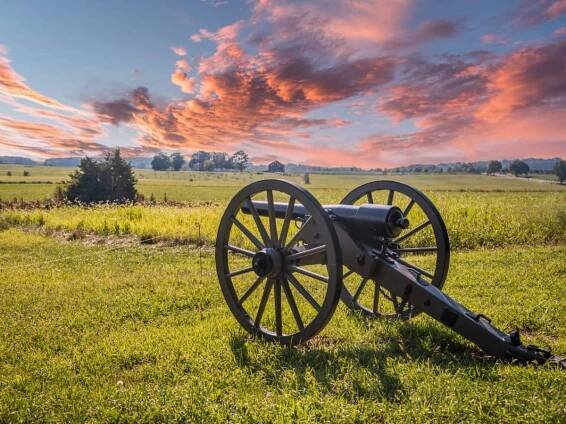 A cannon at the Battlefield in Gettysburg, Pennsylvania