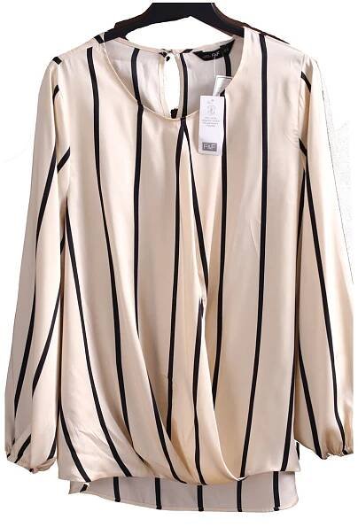 Dámská béžovo-černá pruhovaná halenka / F&F / XXXL (48/50) / UK 20 / ANGLIE - Hitomat - Monika Horká, móda pro plnoštíhléHitomat - Monika Horká, móda pro plnoštíhlé
