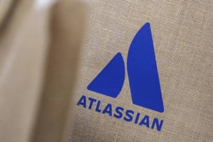 Atlassian logo on a brown bag