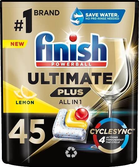 Finish Ultimate Plus All in 1 Lemon Kapsuľky 45ks - Účinné Tablety, Perfektné Čistenie