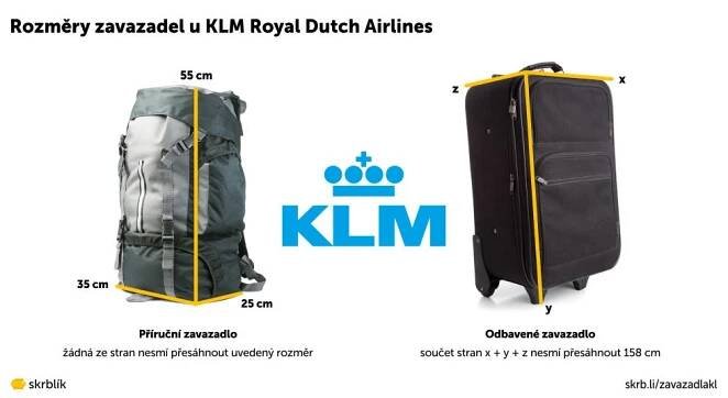 Příruční / kabinová / palubní zavazadla u KLM Royal Dutch Airlines 2025