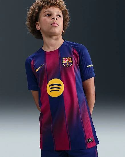 Dětský domácí dres s krátkým rukávem Nike FC Barcelona Stadium 2025/26