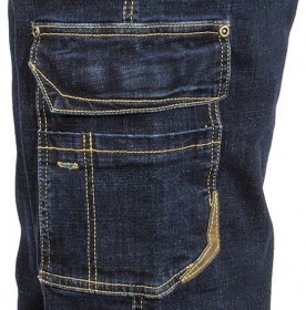 detail COFRA Cabries Stretch Jeans modré pánské pracovní kalhoty