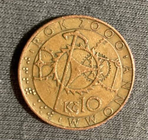 10Kč - rok 2000 - orloj