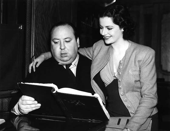 THE LADY VANISHES, from left: director Alfred Hitchcock, Margaret Lockwood on set, 1938