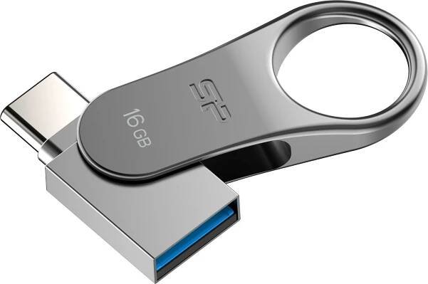 USB Flash Silicon Power Mobile C80 16 GB (SP016GBUC3C80V1S) stříbrný
