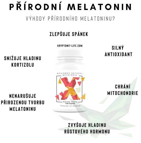 BrainMax - Natural Melatonin - 120 kapslí - Přírodní forma Melatoninu