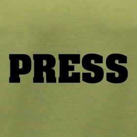 Novinář nápis - Press - Raglan Military