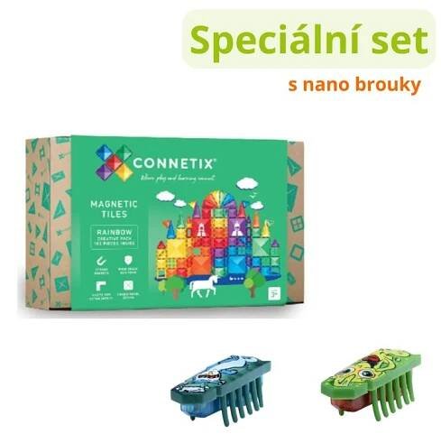 Connetix Tiles Magnetická stavebnice (102 ks) + Nano brouci (2 ks)