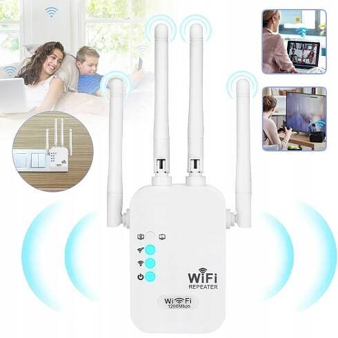 ZESILOVAČ SIGNÁLU WIFI BEZDRÁTOVÉ SÍTĚ PRO ZESILOVAČ REPEATER 1200 MB/S