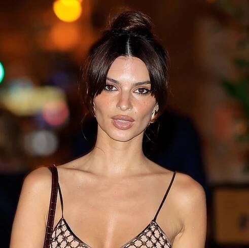 Emily Ratajkowski wears sheer naked dress at Paris Fashion Week