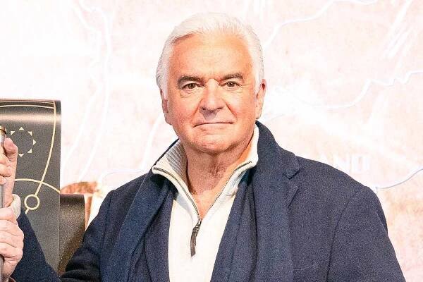 John O'Hurley and David Frei Light the Empire State Building in Honor of the National Dog Show -- Pictured: (l-r) David Frei and his dog 