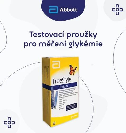  FreeStyle Optium testovací proužky 50ks,glykemie, cukrovka