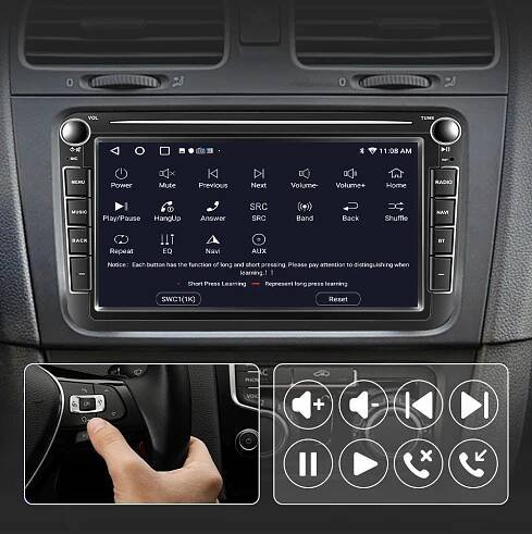 2Din Autorádio Volkswagen VW Škoda Octavia Golf 5 6 Touran Passat B6 Polo Úhlopříčka displeje 8"