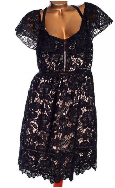 Dámské luxusní černé krajkové šaty / NEW LOOK / XXXL (52/54) / UK 26 / ANGLIE