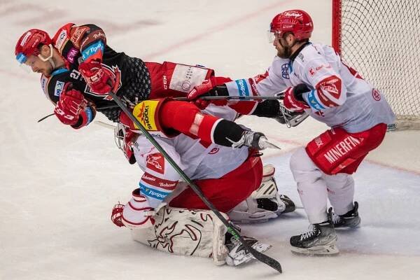 Hokejisté Mountfield HK a Oceláři Třinec ve finále Tipsport extraligy 2023 - sledujte dnes hokej Hradec Králové vs Třinec živě - online live stream zdarma