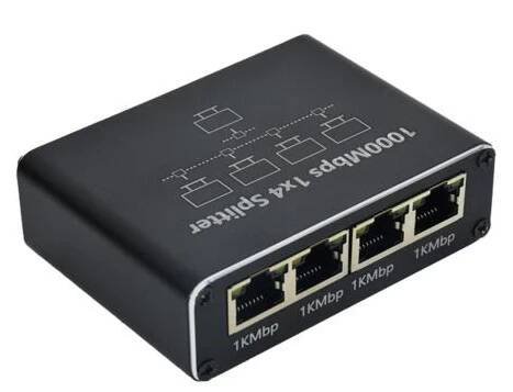 Ethernetový splitter 1000Mbps vysokorychlostní Plug-and-Play Kompaktní design Univerzální USB napájený LAN Ethernetový kabelový splitter RJ45 Splitter
