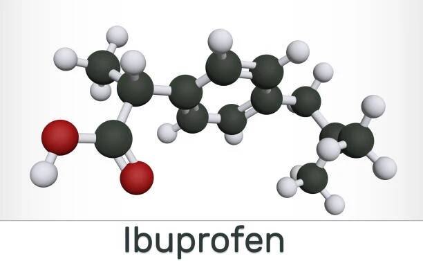 ibuprofen c13h18o2 molekula, je nesteroidní protizánětlivé léčivo nsaid lék. molekulový model. míč a hůl. 3d - ibuprofenům - stock snímky, obrázky a fotky