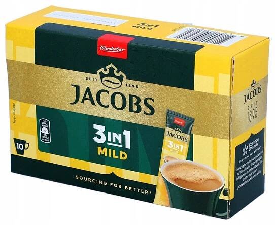 JACOBS MILD KÁVA ROZPUSTNÁ V SÁČCÍCH 3v1 10 ks 110 g od 91 Kč - Heureka.cz