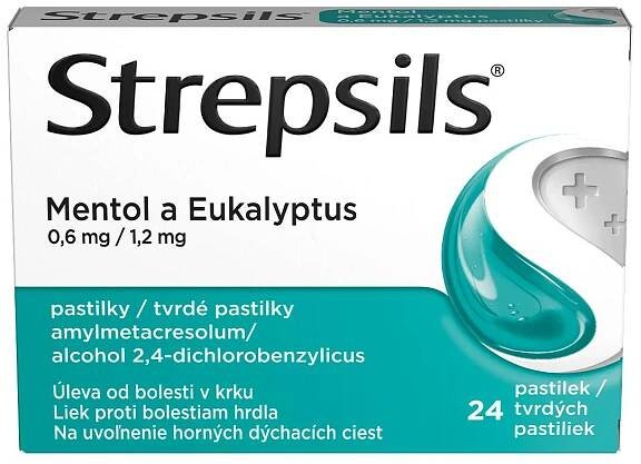 Strepsils Mentol a eukalyptus 24 pastilek