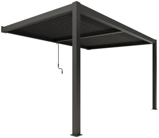 Ximax Hliníková pergola pro nástěnnou montáž, tmavě šedá, 400 x 300 cm