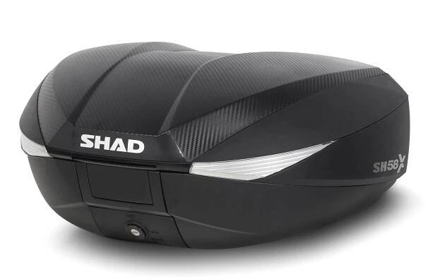 Vrchní kufr na motorku SHAD SH58X karbon (rozšiřitelný koncept) se zámkem PREMIUM