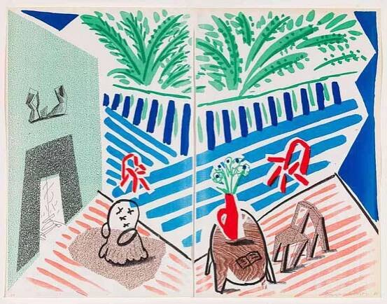 Living Room and Terrace by David Hockney 