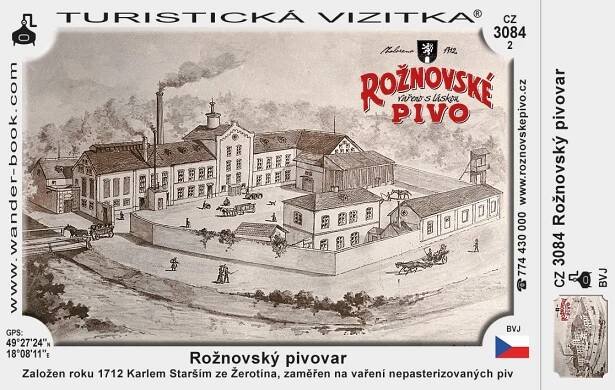 Tur. vizitka Rožnovský pivovar Retro