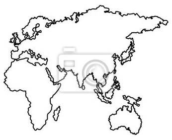 Mapa evropy afrika a asie země vektorové ilustrace