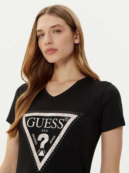 Guess T-Shirt W5RI21 J1314 Černá Regular Fit