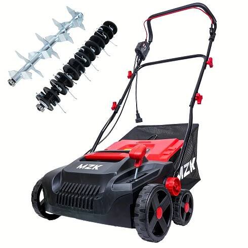 MZK 15&*; 2-in-1 Electric Dethatcher & Scarifier, 5-Position Height W/ 12-Gal Bag, Low-Noise Lawn Care for * & Landscaping Professionals, *