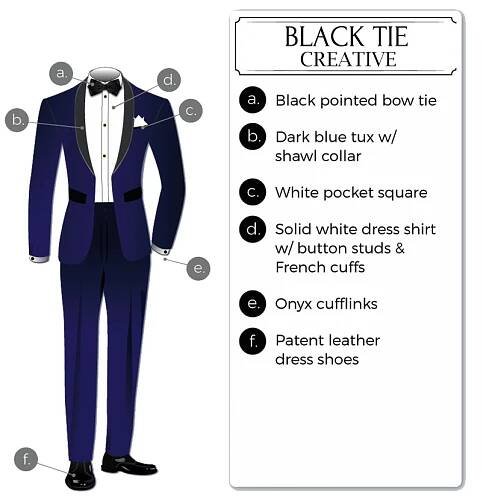 black-tie creative attire for men