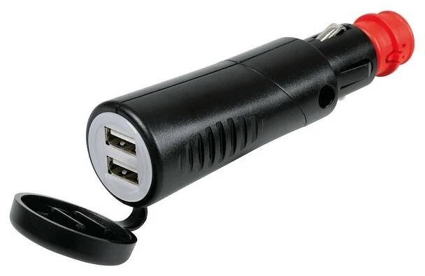 Zapalovač - zástrčka 2 x USB kloub 2500 mA 12-24V GERMANY