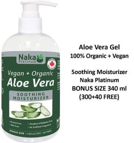 Aloe Vera Gel Soothing Moisturizer Organic – 340 ml Naka Platinum