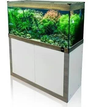 Akvárium Fine akvarijní set 120x40x57cm 240l se Sinkor LED 83W bílá / dubová