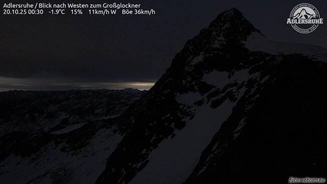 Kleinglockner a Grossglockner z webkamery