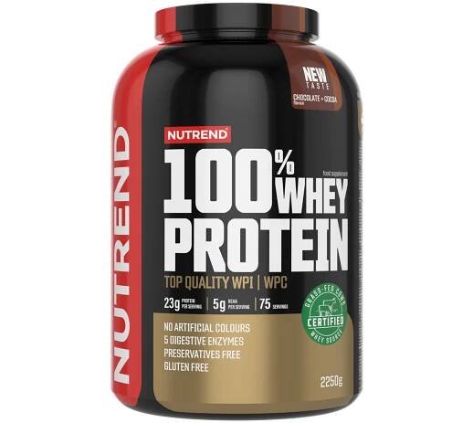 NUTREND 100% WHEY PROTEIN 1×2250 g, čokoládový proteín