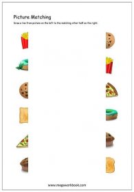 Picture Matching Worksheet - Match Picture To Other Half (Food Themed ...