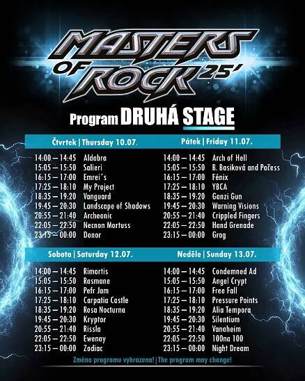 DRUHÁ STAGE festivalu MASTERS OF ROCK 2025 zveřejňuje svůj kompletní program! | PRAGOKONCERT BOHEMIA, a.s.